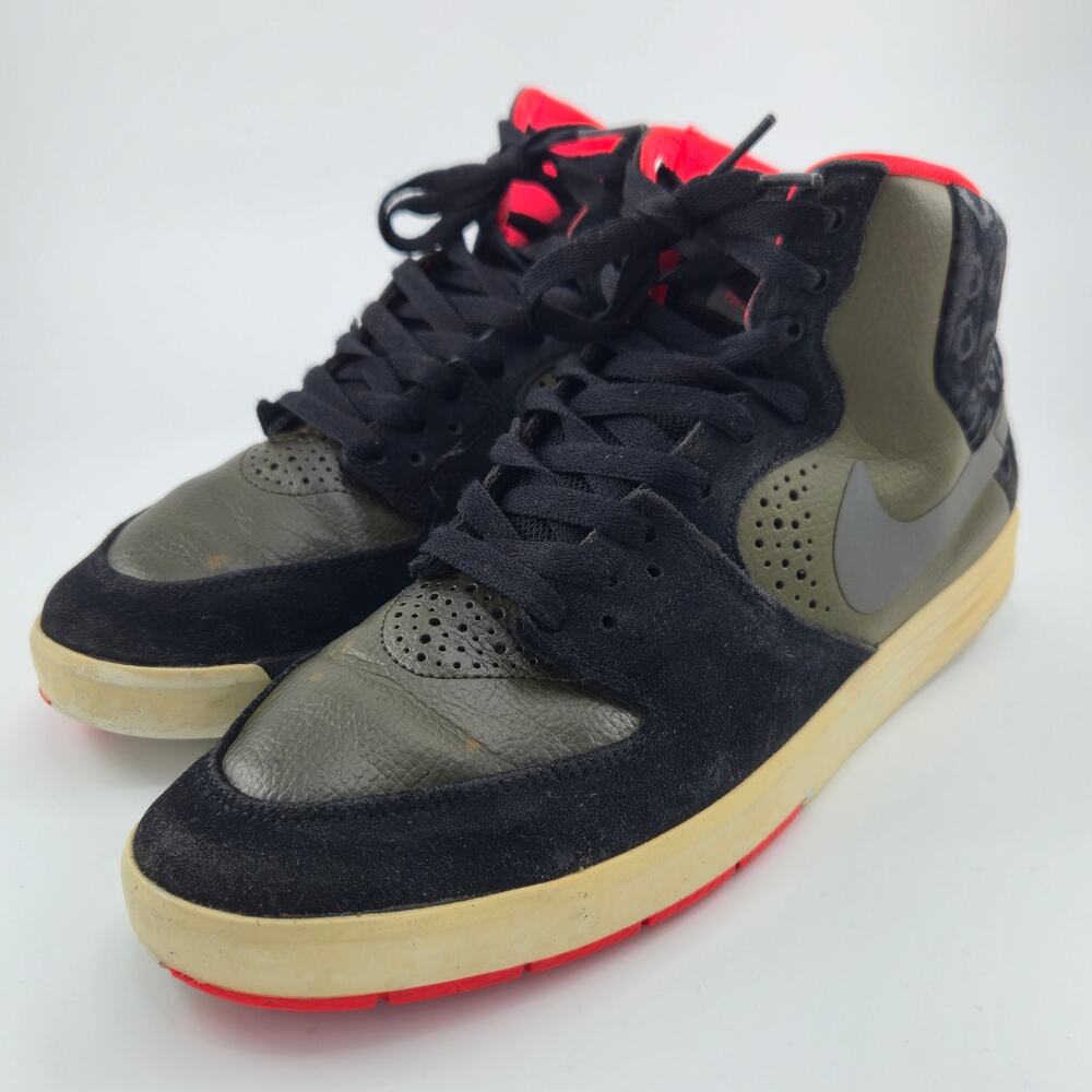 Nike SB Paul Rodriguez 7 High Mens Size 8.5 616355-036 Black Olive Laser Crimson